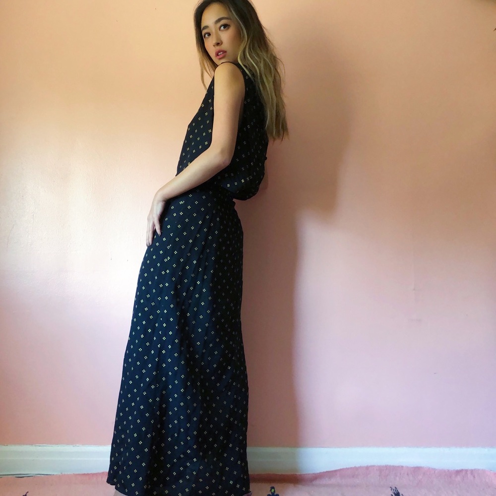 Flynn Skye Diamond Print Cutout Maxi Dress - Picture 2 of 3